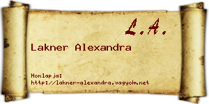 Lakner Alexandra névjegykártya